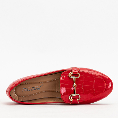 Rot lackierte Damen-Loafer mit Cerilla-Prägung - Schuhe