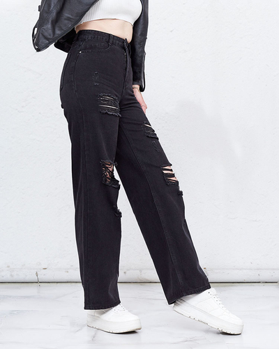 Royalfashion Weite Damenjeans mit Reibung