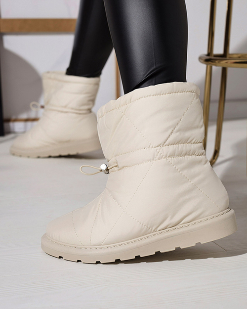Бежеві жіночі утеплені черевики a'la snow boots Kaliolen - Взуття