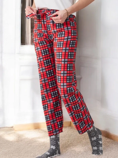 Royalfashion Baumwolle Weihnachts Frauen Pyjama Karierte Hose