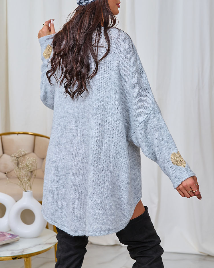 Royalfashion Dunkelgrauer Oversize-Pullover für Damen