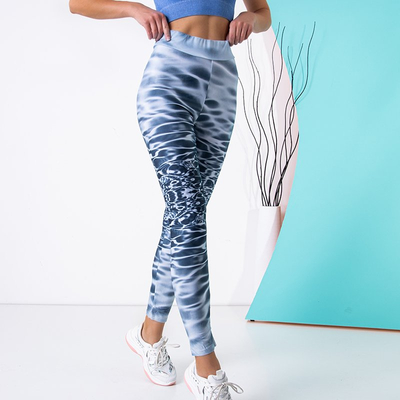 Hellgrau gemusterte Damen PLUS GRÖSSE Leggings - Kleidung