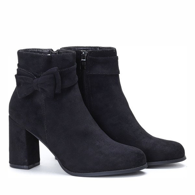 Schwarze Stiefel mit Schleife am hohen Pfosten Lucia - Footwear