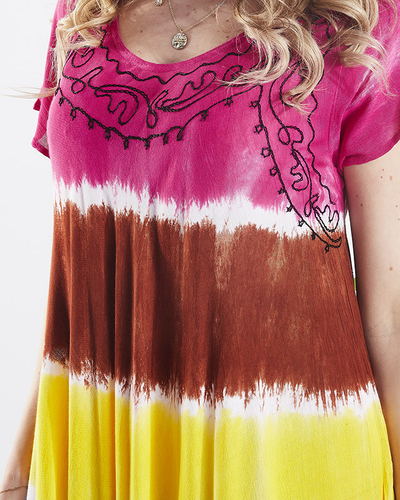 Gestreifte Damen-Bettdecke in Fuchsia - Kleidung