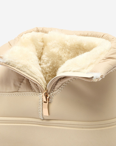 Royalfashion Damen Schlupf-Schneestiefel in Beige Armeda