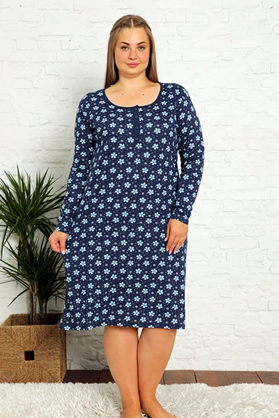Royalfashion Baumwollnachthemd mit Blumen PLUS SIZE