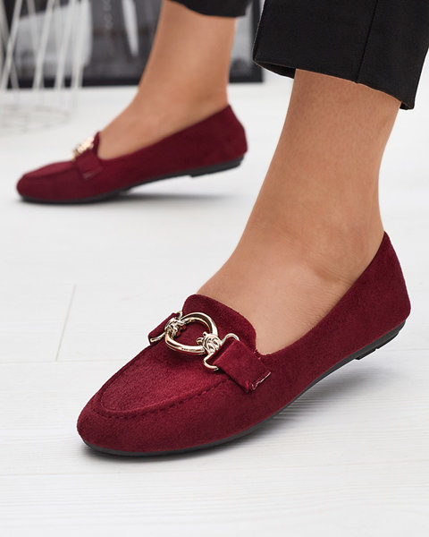 Mokassins aus Öko-Veloursleder in Burgunderrot Brussi - Footwear