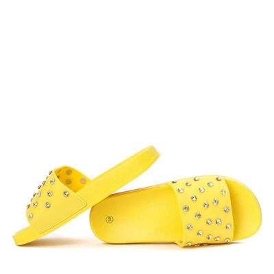 Gelbe Hausschuhe mit Zirkonia Anastasiya - Schuhe
