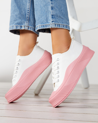 Weiß-rosa Damen-Sneaker, Typ Nerikas Sneaker - Schuhe