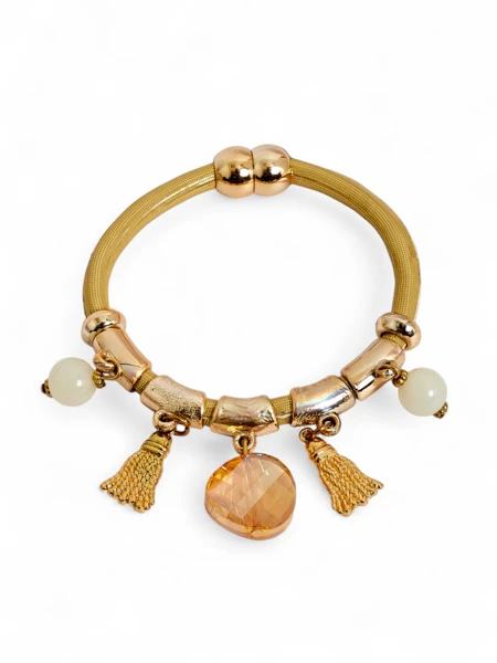 Damenarmband mit Perlen und Glitzer