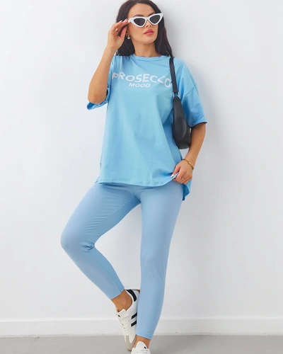 Royalfashion Baumwolle Damen-Set mit kurzen Ärmeln und Leggings