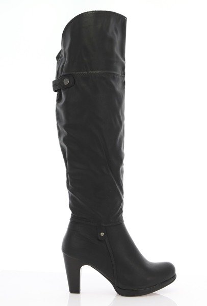 Чорні жіночі високі черевики на стегнах на пості Yuiu - Взуття