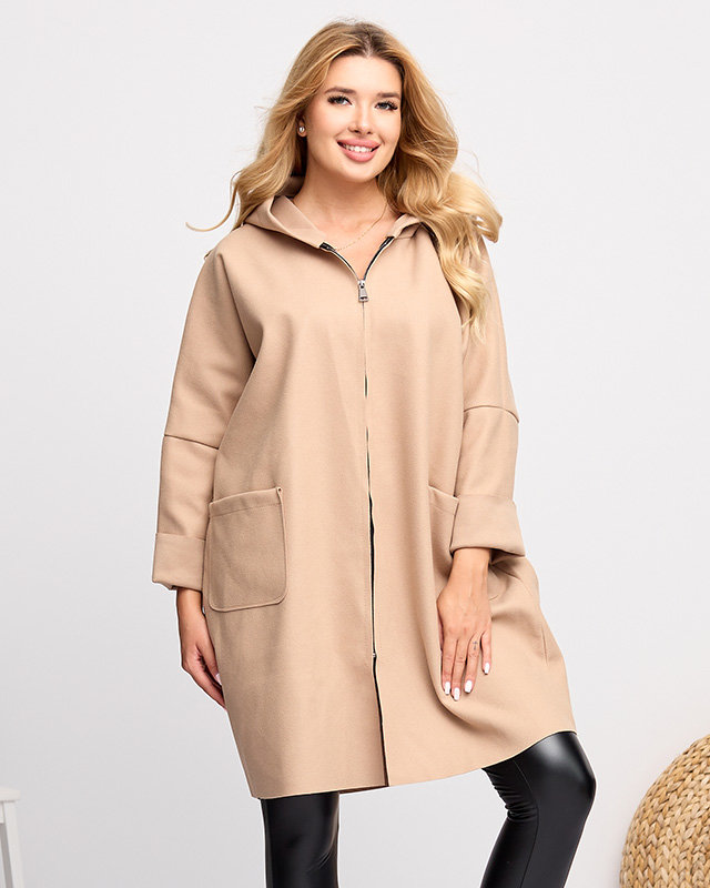 Beige Manteljacke für zeitlose Damen - Kleidung
