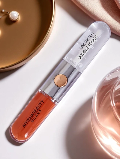 2-in-1 Lippenstift und transparenter Lipgloss Karottengold