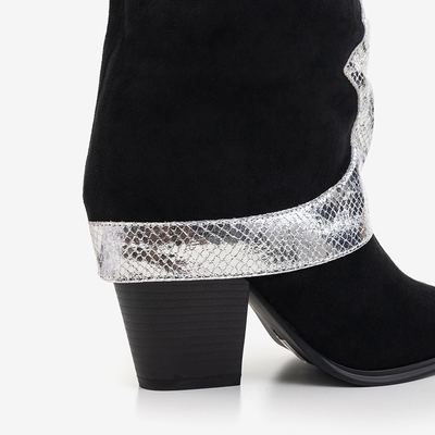 Schwarze Stiefelette mit dekorativem Aufschlag Acilip- Footwear