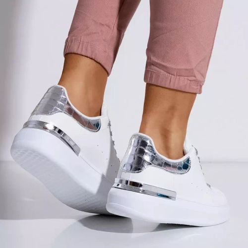 OUTLET Біле та срібне жіноче спортивне взуття Pamelia - Одяг