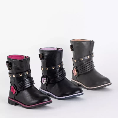 OUTLET Schwarze Kinderstiefel mit Öko-Leder Kissi- Footwear