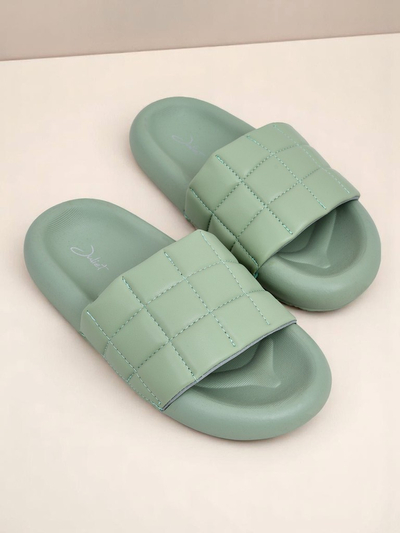 Royalfashion Damen Pantoletten mit flacher Sohle Quilt Walk