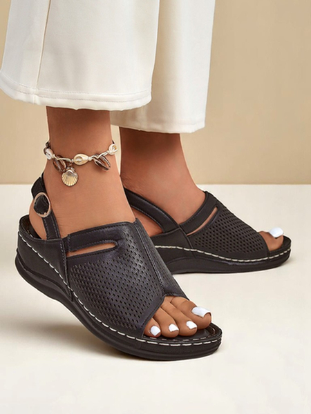 Royalfashion Damen Sandalen mit niedrigem Keilabsatz Mira