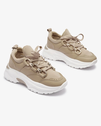 Hellbraune Damen-Sportschuhe mit Ketten Nanoka - Footwear