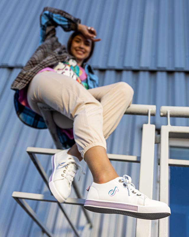 Weiß-lila Damen-Sneaker Tictoa - Footwear