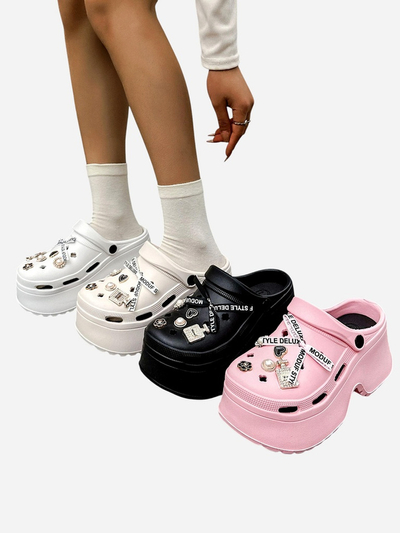 Royalfashion Damen Gummisandalen mit Dekorationen Dellos