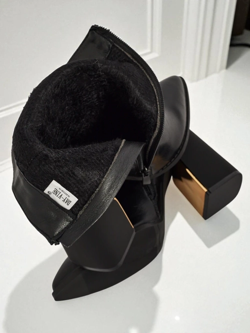 Ботильйони жіночі еко шкіряні на підборах-стовпчику AshenPurl