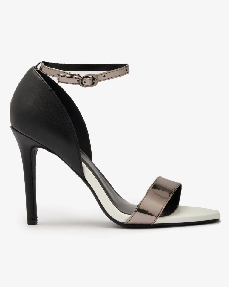 Stiletto-Sandalen für Damen in Schwarz und Weiß Siefla- Footwear