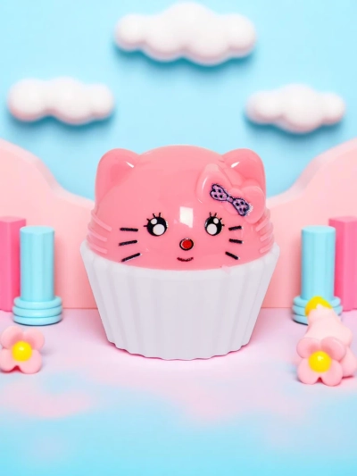 Kinder-Lippenbalsam mit einem Kätzchen in einem Cupcake – spendet Feuchtigkeit und regeneriert