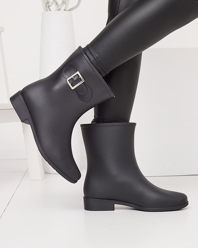 Matte Damen-Regenstiefel mit schwarzer Schnalle Falloci- Footwear