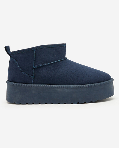 Royalfashion Marineblaue kurze Damenstiefel a'la Schneestiefel Teritsi
