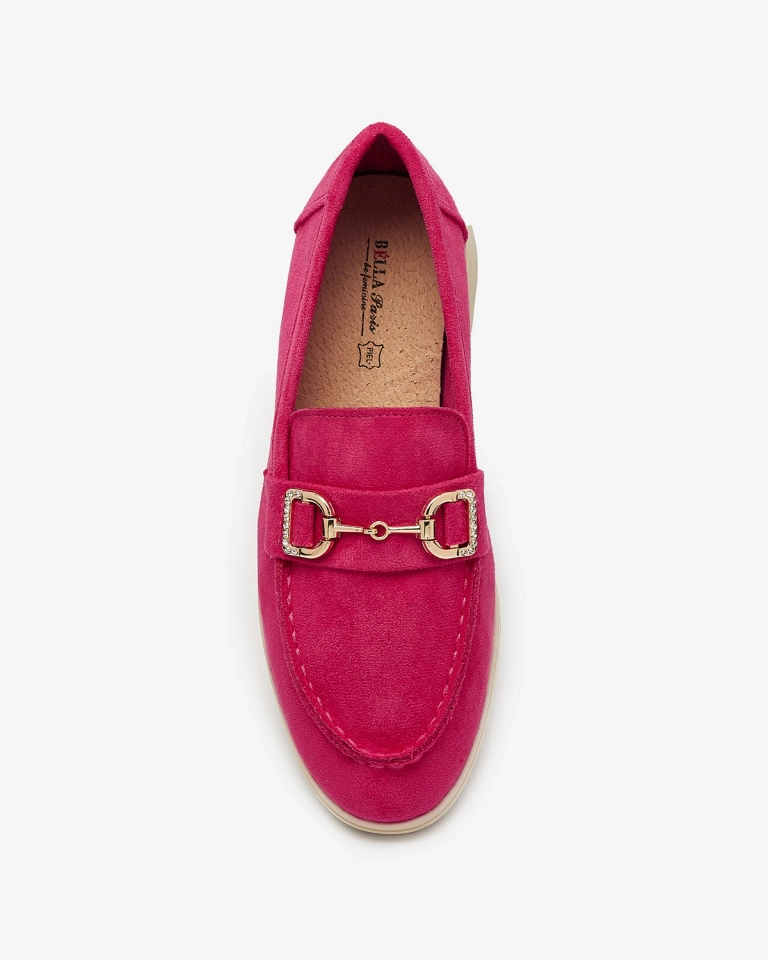 Fuchsia Damen Mokassins mit Goldverzierung Neterri - Footwear