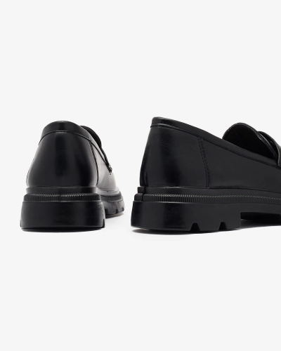 Жіночі мокасини з екошкіри OUTLET чорного кольору Raffiv- Footwear