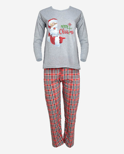 Grauer Schlafanzug für Damen mit Weihnachtsaufdruck- Kleidung
