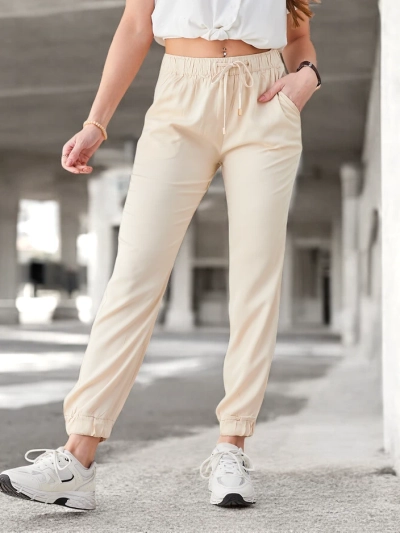 Elegante Damen Jogger Aura Beige Lyocell - Komfort und Stil für jeden Tag