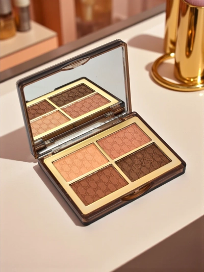 Guerniss Palette mit 4 Glitzer-Lidschatten Chocolate Fudge
