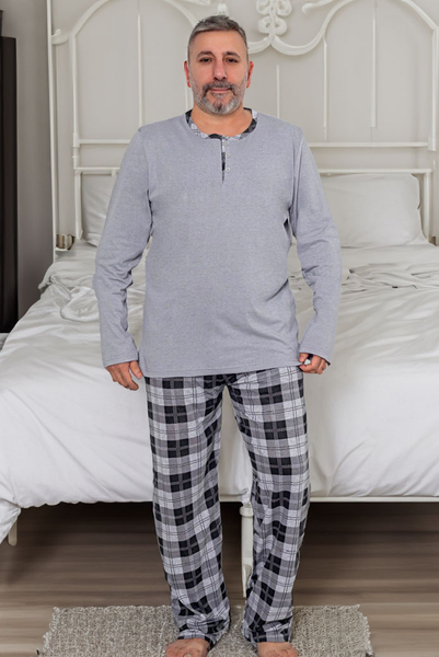 Royalfashion Herren kariert Baumwollpyjamas PLUS SIZE