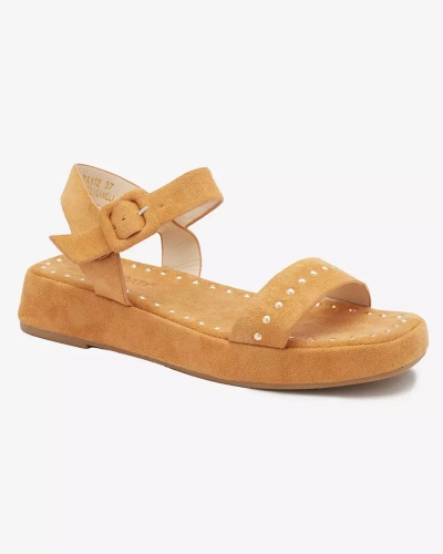 Braune Damensandalen mit Strass Franssia - Footwear