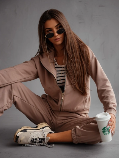 Royalfashion Damen Baumwoll-Trainingsanzug Set
