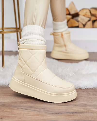 Royalfashion Beige Damenstiefel a'la Schneestiefel Kacecica