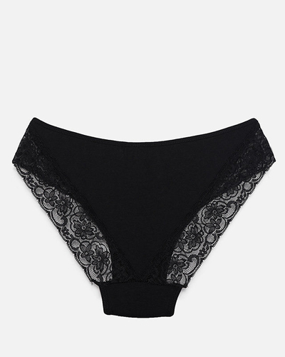 Schwarz Damen-Slips Slips mit Spitze – Unterwäsche