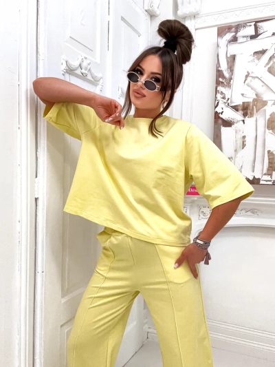Royalfashion Damen Baumwollset mit weiten Hosen