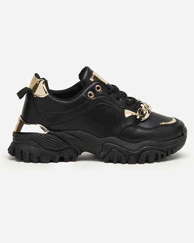 OUTLET Schwarze Damen-Sportschuhe mit Goldkette Evitos - Schuhe