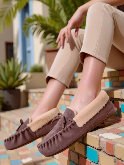 Royalfashion Жіночі мокасини з хутром Ahtikes