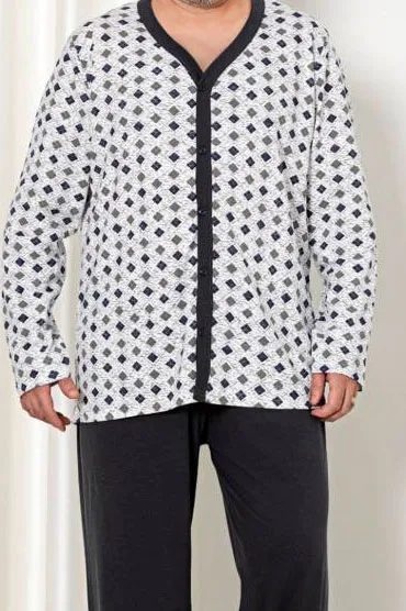 Royalfashion Baumwoll-Schlafanzug für Herren mit Print PLUS SIZE