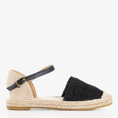 Schwarze Espadrilles-Sandalen mit durchbrochenem Oberasien - Schuhe 1