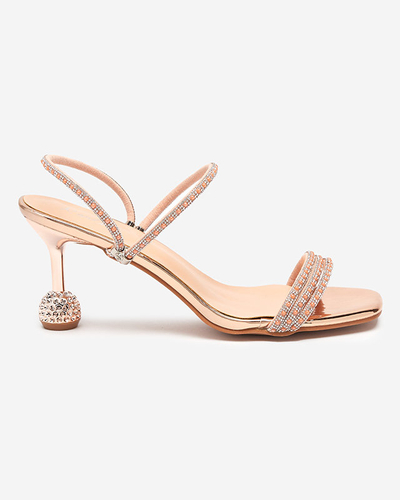 Rosa und gold lackierte Hausschuhe mit niedrigem Absatz Lakopi - Schuhe