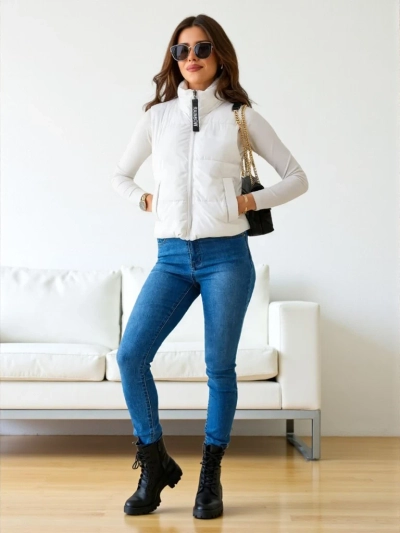 Royalfashion Damen Kurzarm-Ärmelloses Jacket