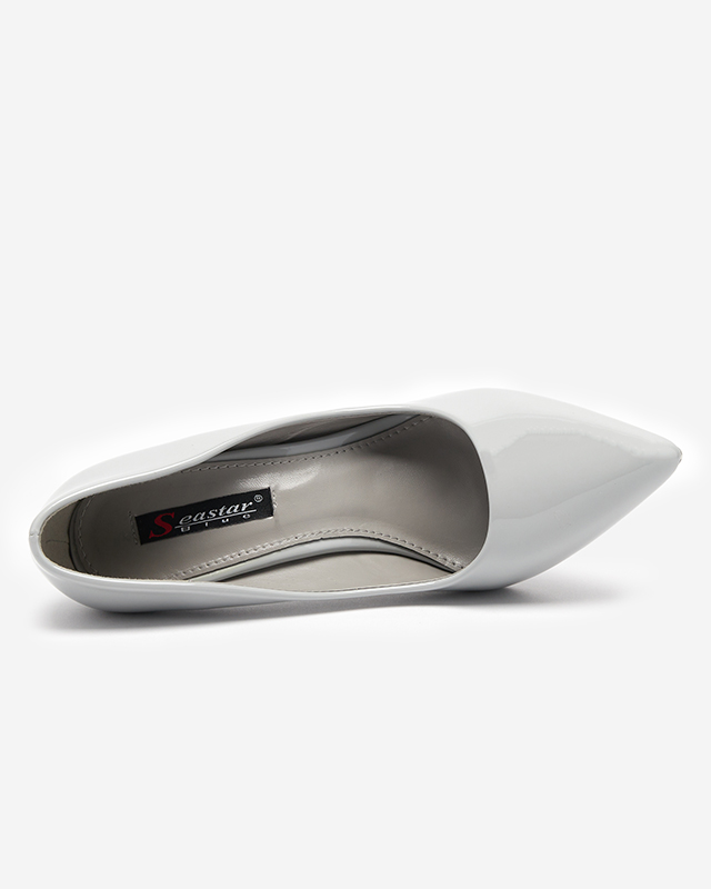 Grau lackierte Damenpumps mit hohem Absatz Merier - Kleidung