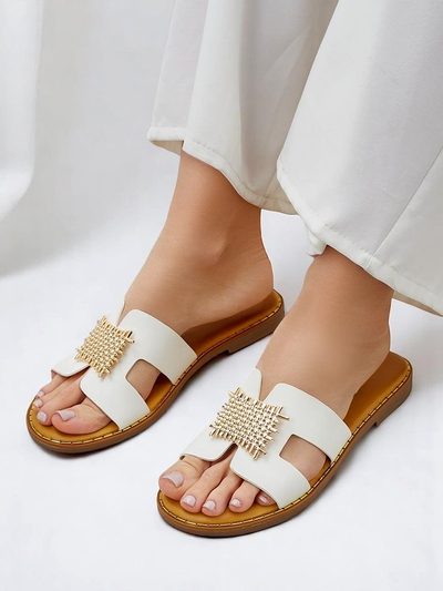 Royalfashion Damen-Slides mit Dekoration Crattes